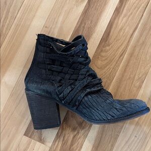 Free People gray Textured Heeled Boots